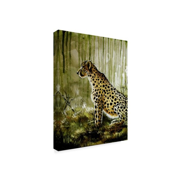 Cherie Roe Dirksen 'Cheetah On Green' Canvas Art,35x47